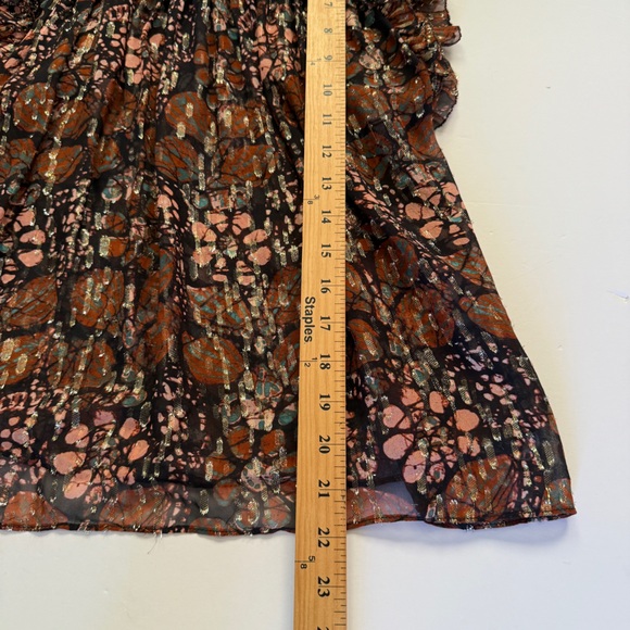 Ulla Johnson Womens  Silk Brown Metallic Top Size 2 Sleeveless - Picture 11 of 11